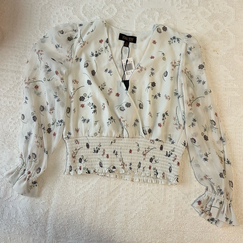 Truth Floral Long Sleeve Wrap Blouse
